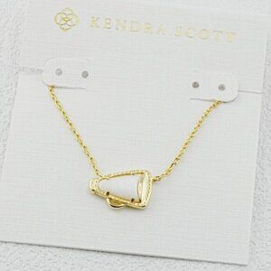 ✨Kendra Scott White Stone Gold Cheer Necklace💙